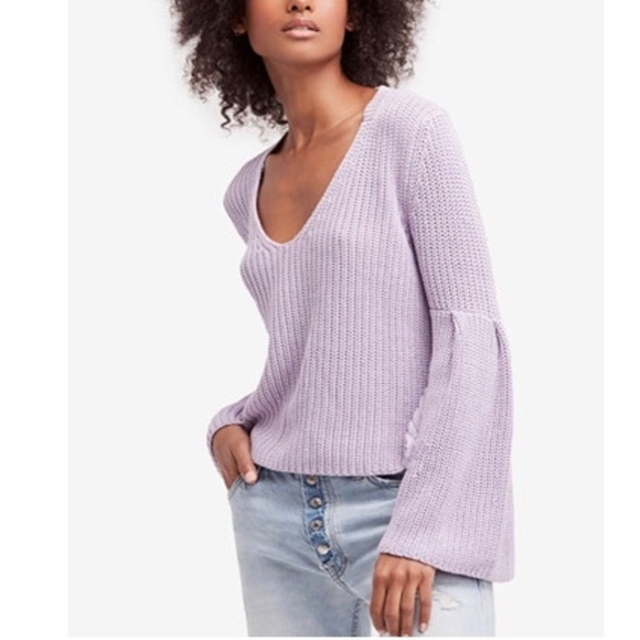 Free People Sweaters - NWT Free People Damsel Cropped Pullover Purple